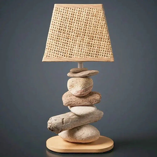 Lampe Galets & Bois Flottés - Hauteur 32 cm LE PLACARD A GALETS