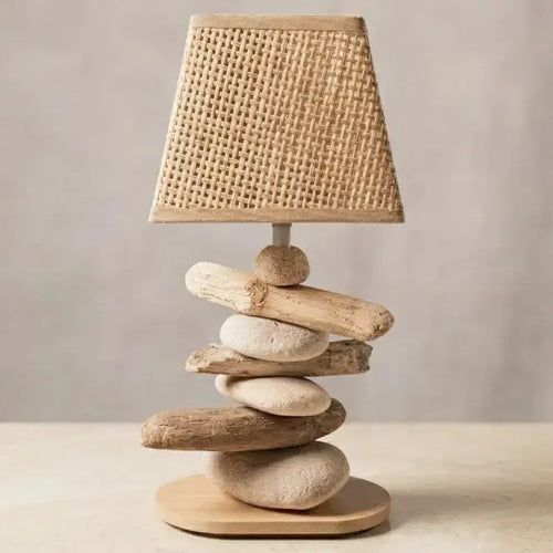 Lampe Galets & Bois Flottés - Hauteur 32 cm LE PLACARD A GALETS