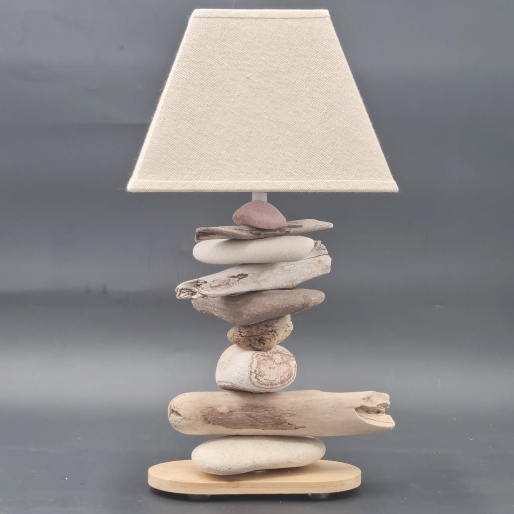 Lampe Galets & Bois Flottés-Hauteur 40 cm LE PLACARD A GALETS