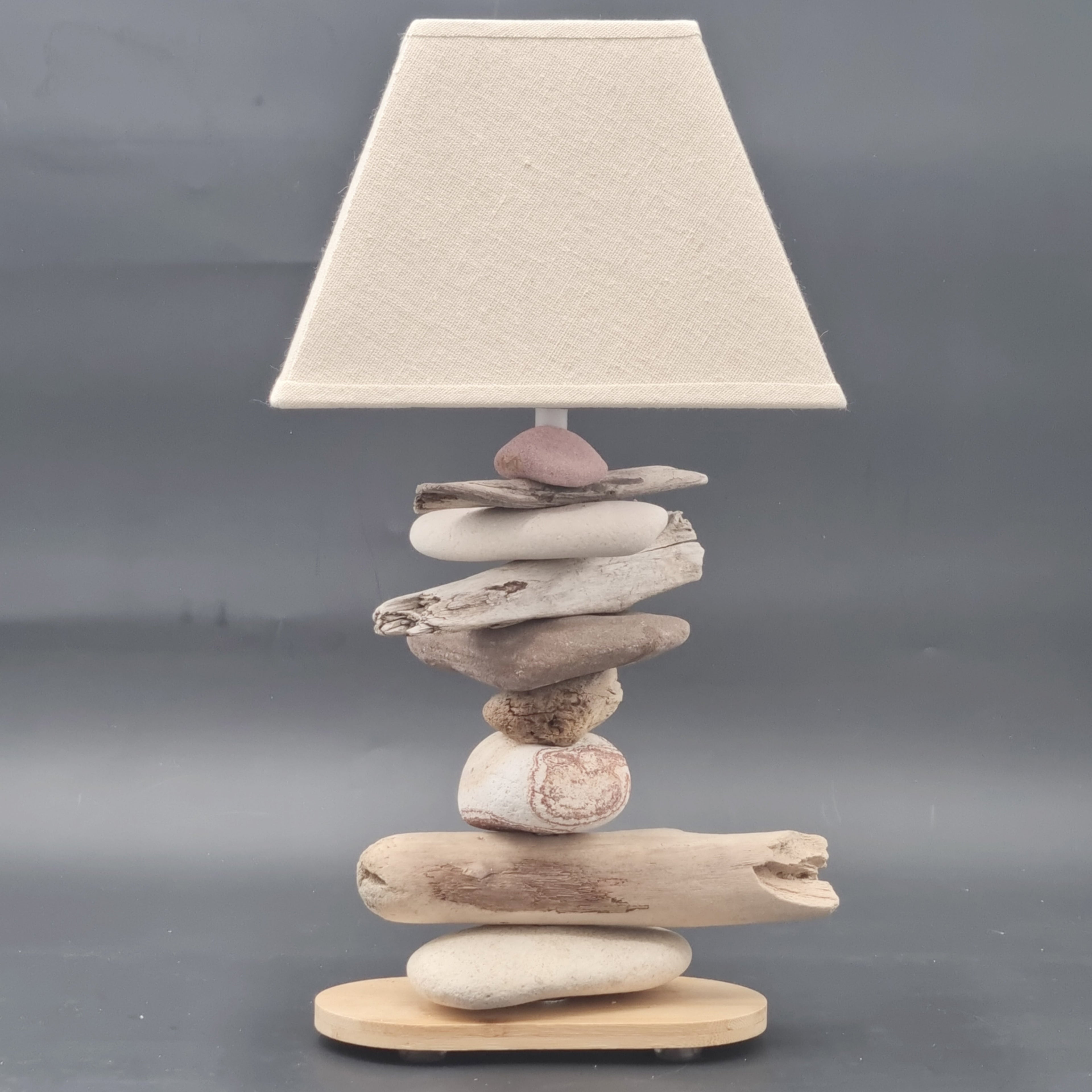 Lampe Galets & Bois Flottés-Hauteur 40 cm LE PLACARD A GALETS