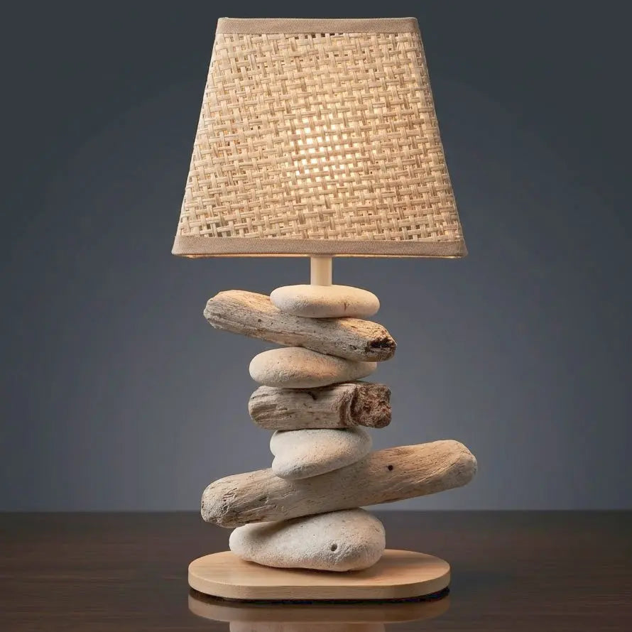 Lampe Galets & Bois Flottés - Hauteur 32 cm LE PLACARD A GALETS