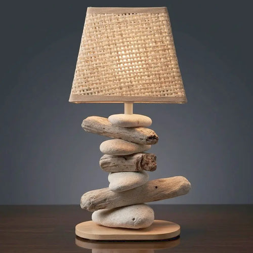 Lampe Galets & Bois Flottés - Hauteur 32 cm LE PLACARD A GALETS