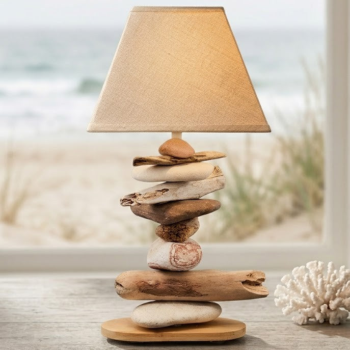 Lampe Galets & Bois Flottés-Hauteur 40 cm LE PLACARD A GALETS