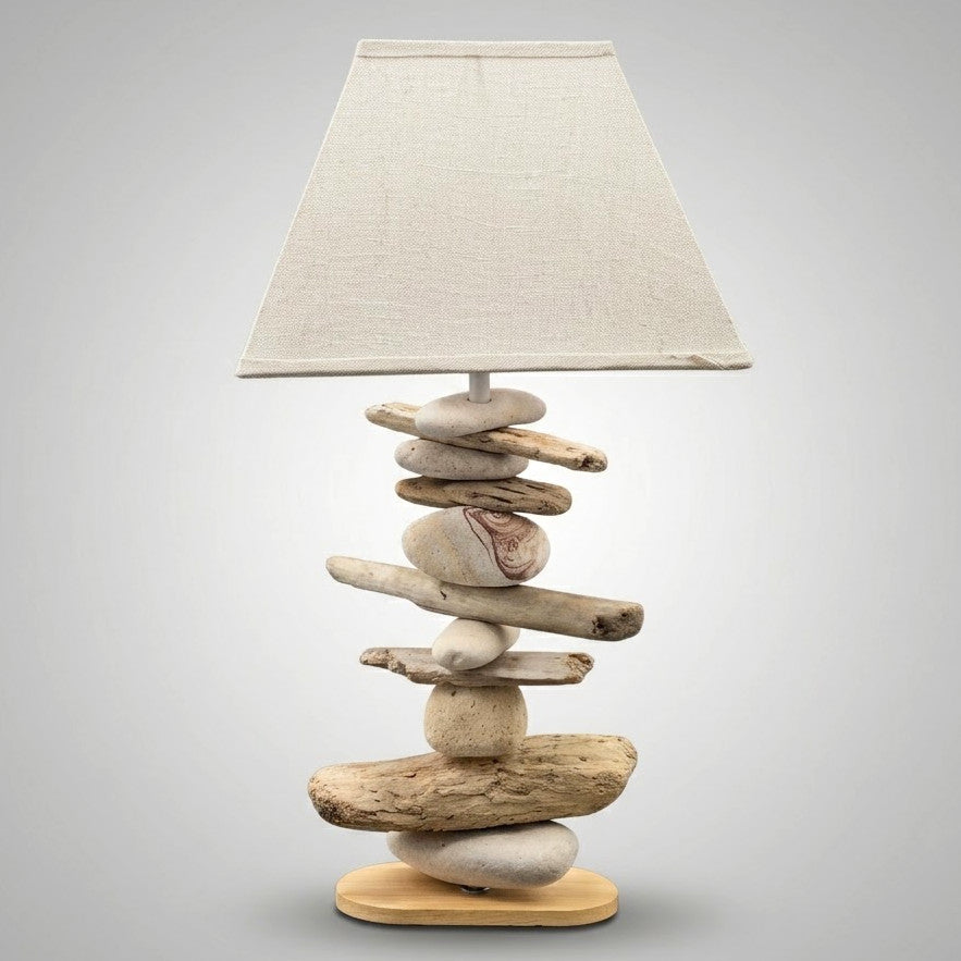 Lampe Galets & Bois Flottés-Hauteur 52 cm LE PLACARD A GALETS