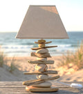 Lampe Galets & Bois Flottés-Hauteur 47 cm - design naturel LE PLACARD A GALETS