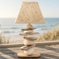 Lampe Galets & Bois Flottés-Hauteur 40 cm - Esprit Bord de mer LE PLACARD A GALETS