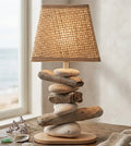 Lampe Galets & Bois Flottés - Hauteur 32 cm LE PLACARD A GALETS