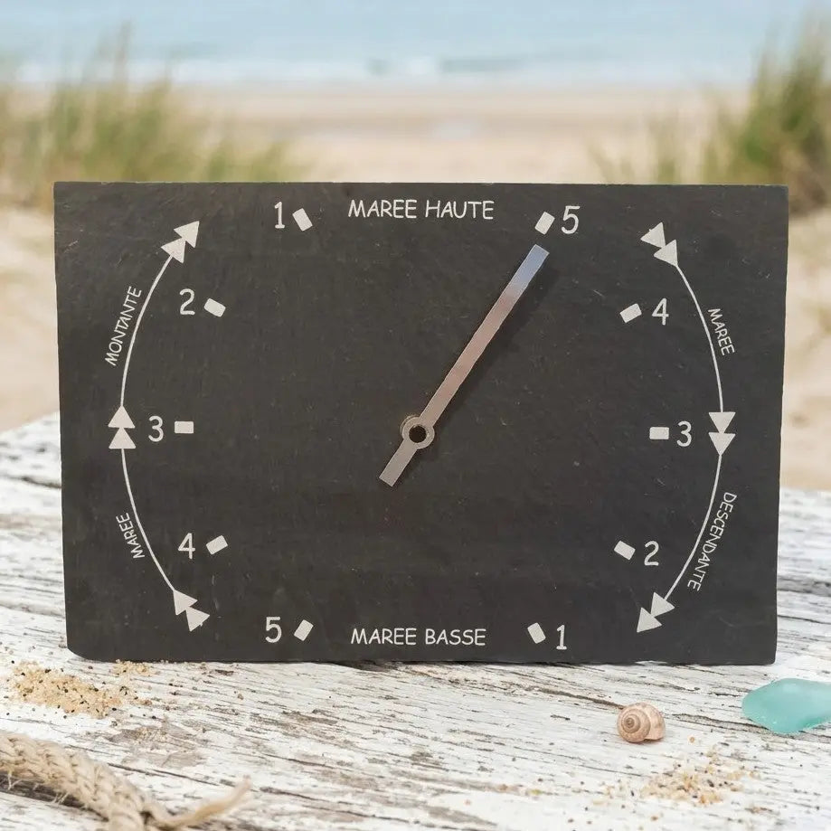 Horloge des marées artisanale sur véritable ardoise, cadran de suivi des marées décoration marine